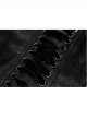 Front Metal Zipper Metal Eyelets Lace-Up Black Punk Plus Size Embossing Belt