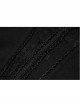 Big Round Collar Front Chest Decals Long Sleeve Back Waist Lace-Up Frill Hem Black Gothic Plus Size T-Shirt