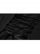 V-Neck Front Splice Rose Lace Mesh Back Waist Lace-Up Irregular Hem Black Gothic Plus Size Knit T-Shirt
