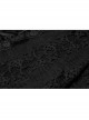 V-Neck Front Splice Rose Lace Mesh Back Waist Lace-Up Irregular Hem Black Gothic Plus Size Knit T-Shirt