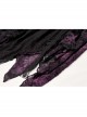 V-Neck Front Splice Rose Lace Mesh Back Waist Lace-Up Irregular Hem Purple Gothic Plus Size Knit T-Shirt