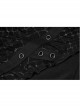 Off-Shoulder Front Chest Metal Eyelets Ribbons Long Sleeve Black Punk Plus Size Broken Holes Knit Short T-Shirt