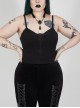 Black Gothic Plus Size Front Chest Decals Camisole