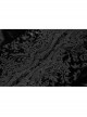 Front Chest Decals Flare Sleeve Back Waist Lace-Up Frill Hem Black Gothic Plus Size Velvet Hooded Coat