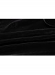 Front Chest Decals Flare Sleeve Back Waist Lace-Up Frill Hem Black Gothic Plus Size Velvet Hooded Coat