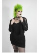 Black Gothic Plus Size Hollow-Out Long Sleeve Thickened Mesh Hooded Short Coat