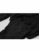 Black Gothic Plus Size Hollow-Out Long Sleeve Thickened Mesh Hooded Short Coat