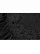 Front Chest Decals Long Sleeve Back Waist Lace-Up Black Gothic Plus Size Mesh Hooded Coat