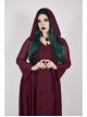 Front Chest Decals Long Sleeve Back Waist Lace-Up Wine Red Gothic Plus Size Mesh Hooded Coat