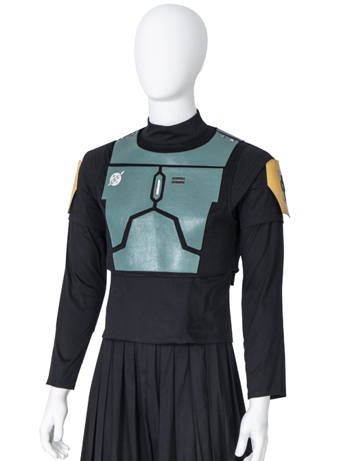 The Mandalorian Season 2 Boba Fett Halloween Cosplay Costume Black Top
