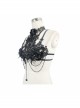 Three-Dimensional Lace Decals Metal Chain Glass Beads Decoration Black Gothic Corset