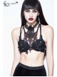 Three-Dimensional Lace Decals Metal Chain Glass Beads Decoration Black Gothic Corset
