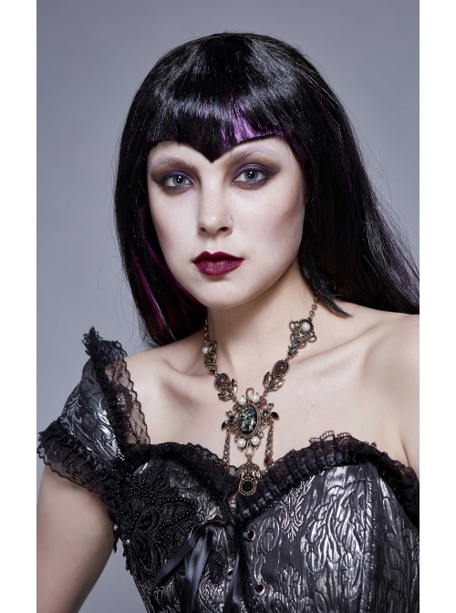 Artificial Jewel Acrylic Pearls Decoration Gold Gothic Vintage Necklace