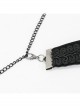 Wine Red Diamonds Metal Chain Hanging Beads Black Gothic Necklace
