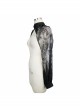Feather Decoration Collar Long Sleeve Black Gothic Lace Shawl