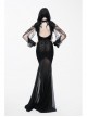 Feather Decoration Collar Long Sleeve Black Gothic Lace Shawl
