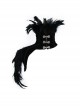Front Retro Metal Clasp One-Shoulder Long Feather Black Gothic Velvet Collar
