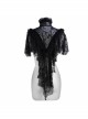 High Collar Splice Feather Lace Black Gothic Jacquard Shawl