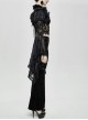 Rabbit Hair Lace Big Flare Sleeve Black Gothic Velvet Flower Shawl