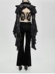 Rabbit Hair Lace Big Flare Sleeve Black Gothic Velvet Flower Shawl
