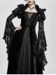 Rabbit Hair Lace Big Flare Sleeve Black Gothic Velvet Flower Shawl
