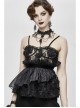Black Gothic Irregular Organza Hem Three-Dimensional Embroidered Lace Corset