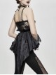 Black Gothic Irregular Organza Hem Three-Dimensional Embroidered Lace Corset