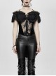 Forebreast Lace Flower Decoration Hard Net Backswing Black Gothic Lace Corset