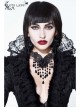 Stand-Up Collar V-Neck Front Lace-Up Lace Cuff Black Gothic Compound Flower Net Small Coat