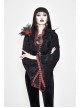 Stand-Up Collar Rose Flower Neckline Big Long Sleeve Black Gothic Embossed Velvet Short Coat