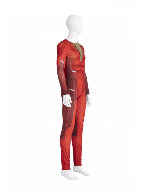 Shazam Fury Of The Gods Shazam Halloween Cosplay Costume Red Bodysuit