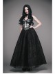 Black Gothic Elk Metal Brooch Flocking Print Yarn Floral Formal Dress Slip Dress