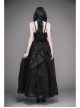 Black Gothic Elk Metal Brooch Flocking Print Yarn Floral Formal Dress Slip Dress