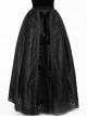 Black Gothic Three-Dimensional Embroidered Multi-Layer Lotus Leaves Velvet Long Skirt