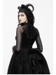 Black Gothic Three-Dimensional Embroidered Multi-Layer Lotus Leaves Velvet Long Skirt