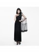 One-Shoulder Mesh Shawl Feather Lace Decoration Black Gothic Velvet Long Dress