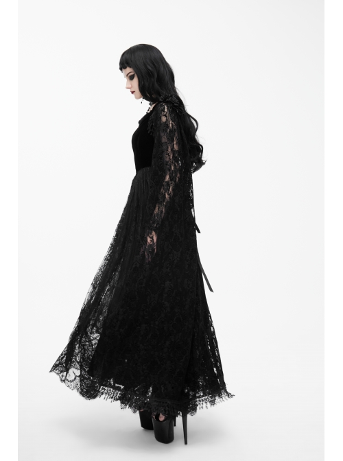 Collar Decals Shoulder Feather Lace Decoration Lace Shawl Black Gothic Velvet Dress