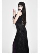Front Beads Flower Decals Rose Button Back Lace-Up Purple Gothic Lace Long Dress