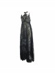 Front Chest Decals Black Gothic Transparent Positioning Pattern Lace Halter Sling Long Dress