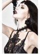 Front Chest Decals Black Gothic Transparent Positioning Pattern Lace Halter Sling Long Dress