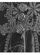 Flat Shoulder Front Chest Decals Lace-Up Splice Tassels Chiffon Black Gothic Velvet Long Dress
