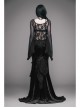 Black Gothic Lace Collar Big Flare Sleeve Rose Lace Mesh T-Shirt