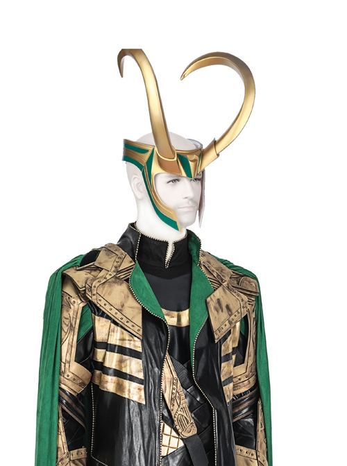 TV Drama Loki Armor Battle Suit Upgrade Version Halloween Cosplay Accessories Golden Helmet