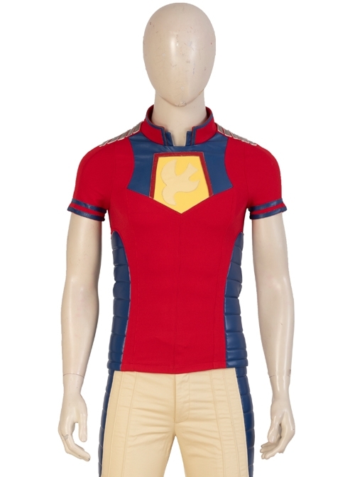 Suicide Squad Peacemaker Christopher Smith Halloween Cosplay Costume Red Short Sleeve Top