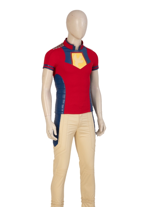 Suicide Squad Peacemaker Christopher Smith Halloween Cosplay Costume Red Short Sleeve Top