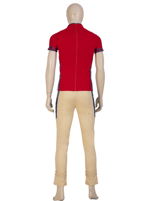 Suicide Squad Peacemaker Christopher Smith Halloween Cosplay Costume Red Short Sleeve Top