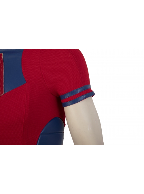 Suicide Squad Peacemaker Christopher Smith Halloween Cosplay Costume Red Short Sleeve Top