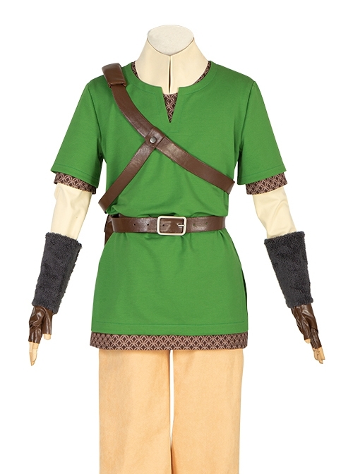 The Legend Of Zelda Skyward Sword Link Halloween Cosplay Costume Green Short Sleeve T-shirt