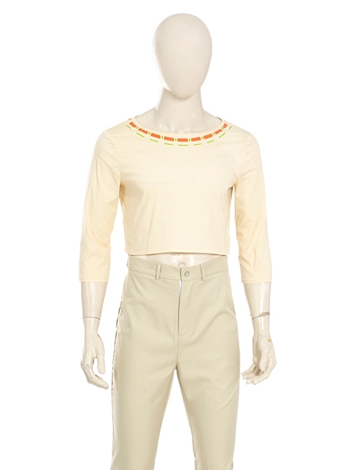 The Legend Of Zelda Link Blue Champion's Tunic Suit Halloween Cosplay Costume Beige Bottoming Top