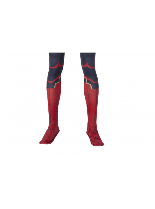 Spider-Man No Way Home Peter Parker Iron Spider-Man Battle Suit Halloween Cosplay Costume Red Bodysuit